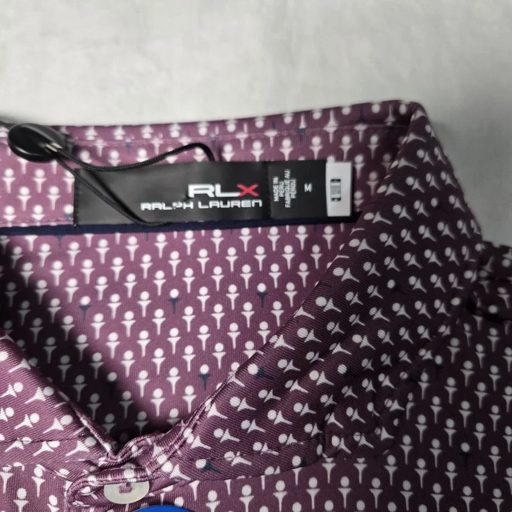 NEW NWT‎ RLX Ralph Lauren Performance Golf Polo Shirt Purple Men's Medium Golf